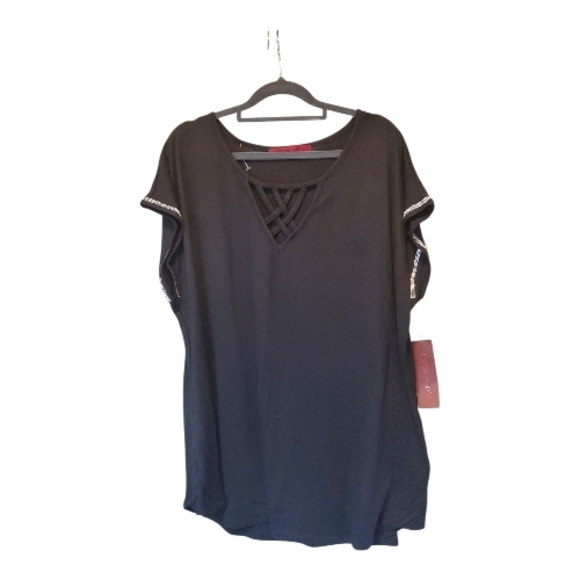 Love Scarlet Tops - Gorgeous Women's Curvy Top with Rhinestones Size 2X